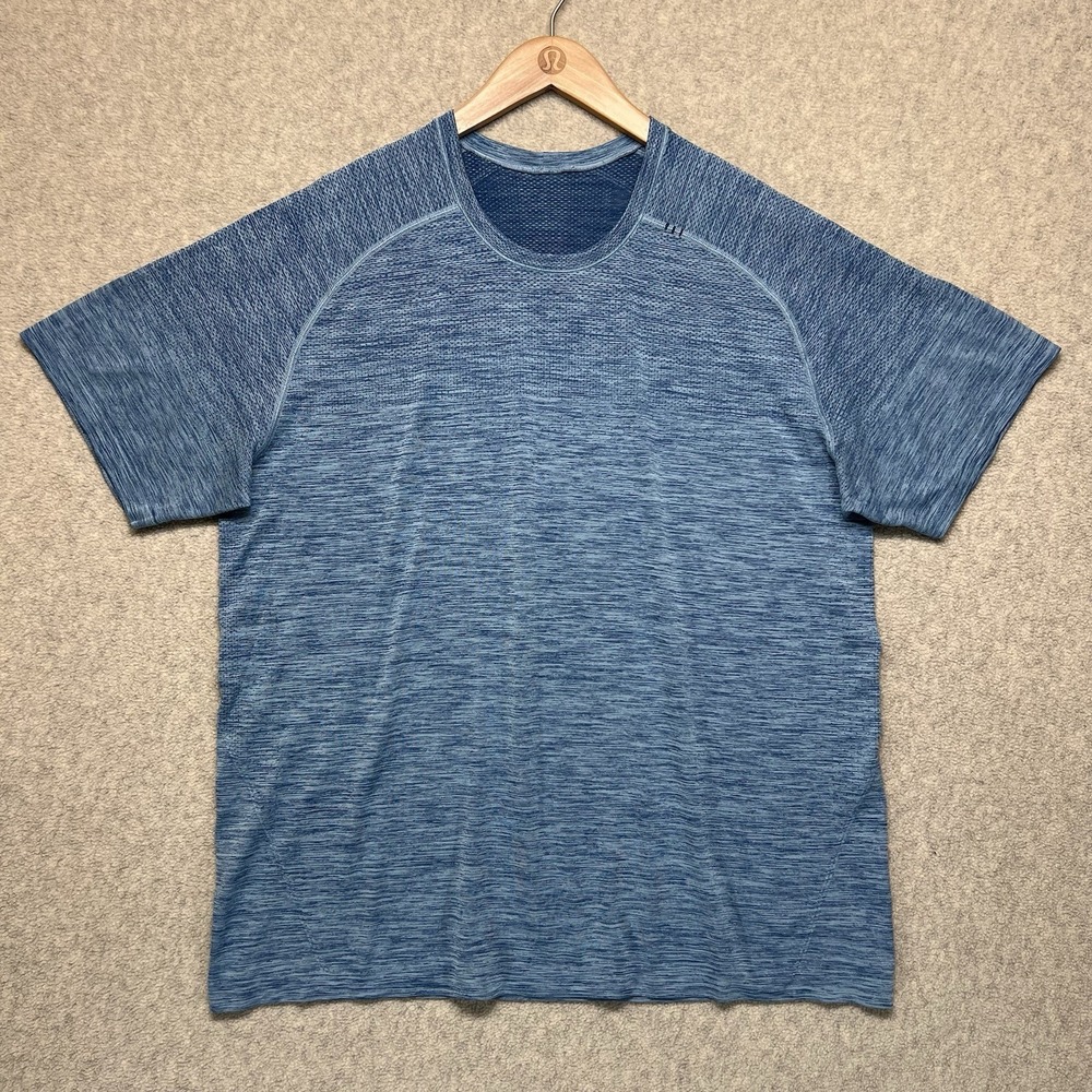 Lululemon Metal Vent Tech Short Sleeve Shirt XXL Blue Heather Seamless